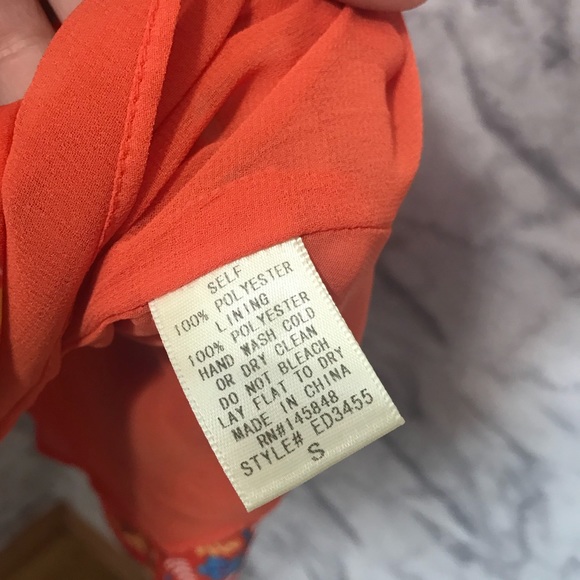 Everly Orange Floral Print Dress - Picture 8 of 8